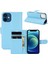 Litchi Doku Cüzdan Stand Deri Telefon Kapağı Apple iPhone 12 Mini Cep Telefon Aksesuarları Mavisi (Yurt Dışından) 2
