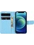 Litchi Doku Cüzdan Stand Deri Telefon Kapağı Apple iPhone 12 Mini Cep Telefon Aksesuarları Mavisi (Yurt Dışından) 4
