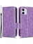 Apple iPhone 12 Mini Telefon Kılıfı 5.4 Inç Çok Fonksiyonlu Pu Deri Telefon Kapağı Baskılı Üçgen Desen Anti-Çizgiye Destekleme Destekli Stand-Murple (Yurt Dışından) 1