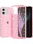 Apple iPhone 12 Işıltılı Toz Net Kasa Için Sert Pc Yumuşak Tpu Şok Geçirmez Şeffaf Işıltılı Kapak-Pembe (Yurt Dışından) 1
