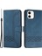 Apple iPhone 12 Mini Telefon Kılıfı YX0010 Baskı Rhombus Hatları Her Şey Dahil Koruma Standı Deri Cüzdan Kapağı 5.4 Inç Royal Mavi (Yurt Dışından) 1
