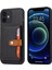Pu Deri Kaplamalı Tpu Kılıfı [kart Yuvaları] [kickstand] Apple iPhone 12 Mini Cover-Black Için (Yurt Dışından) 1