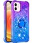 Apple iPhone 12 Mini Telefon Kılıfı Kickstand Tasarımı Hızlı ve Akıcı Sıvı Glitter Yumuşak Tpu Gradyan Kapağı 5.4 Inç-Mor/mavi (Yurt Dışından) 1