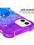 Apple iPhone 12 Mini Telefon Kılıfı Kickstand Tasarımı Hızlı ve Akıcı Sıvı Glitter Yumuşak Tpu Gradyan Kapağı 5.4 Inç-Mor/mavi (Yurt Dışından) 3