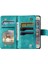 Apple iPhone 12 Mini Telefon Kılıfı Için 5.4 Inç Telefon Stand Kapağı Çoklu Kart Yuvaları Pu Deri Deri Cüzdan Fermuar Cep Mandala Çiçeği Baskılı Yeşil (Yurt Dışından) 3
