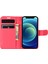 Litchi Doku Cüzdan Stand Deri Telefon Kapağı Apple iPhone 12 Mini Cep Telefon Aksesuarları-Kırmızı (Yurt Dışından) 4