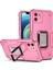 Ring Kickstand Çok Katmanlı Koruma Hibrit Sert Pc+Yumuşak Tpu Cep Telefon Kılıfı Apple iPhone 12-Pink Için (Yurt Dışından) 1