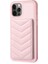 Apple iPhone 12/12 Pro Telefon Kılıf Kart Tutucu Tpu+Pu Deri Telefon Vaka Dalga Doku Dikiş Hattı Kickstand Telefon Kapak Pembe (Yurt Dışından) 1