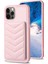 Apple iPhone 12/12 Pro Telefon Kılıf Kart Tutucu Tpu+Pu Deri Telefon Vaka Dalga Doku Dikiş Hattı Kickstand Telefon Kapak Pembe (Yurt Dışından) 2