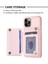 Apple iPhone 12/12 Pro Telefon Kılıf Kart Tutucu Tpu+Pu Deri Telefon Vaka Dalga Doku Dikiş Hattı Kickstand Telefon Kapak Pembe (Yurt Dışından) 4