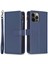 Apple iPhone 12/12 Pro Için Pro -Clatch Anti Deri Kılıf Fermuarı Cep Stand Telefon Cüzdan Kapağı - Mavi (Yurt Dışından) 1