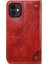 Apple iPhone 12 Mini Telefon Kılıfı Için Manyetik Otomatik Kapatma Pu Deri Kılıf Stand Şok Geçirmez Tpu Iç Kabuk Telefon Kapağı 5.4 Inç-Kırmızı (Yurt Dışından) 3