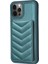 Apple iPhone 12/12 Pro Telefon Kılıf Kart Tutucu Tpu+Pu Deri Telefon Vaka Dalga Doku Dikiş Hattı Kickstand Telefon Kapak Yeşil (Yurt Dışından) 1