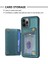 Apple iPhone 12/12 Pro Telefon Kılıf Kart Tutucu Tpu+Pu Deri Telefon Vaka Dalga Doku Dikiş Hattı Kickstand Telefon Kapak Yeşil (Yurt Dışından) 4