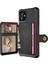 Apple iPhone 12 Mini Telefon Kılıfı Kickstand Deri Kaplamalı Tpu Koruyucu Kapak Kart Tutucu [dahili Manyetik Sayfa] -Black (Yurt Dışından) 3