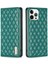 Apple iPhone 12/12 Pro Telefon Vaka Stili-16 Kart Tutucu Pu Deri Deri Yatay Stand Vakam Rhombus Baskılı Otomatik Kapanış Manyetik Telefon Kapak Yeşili (Yurt Dışından) 1