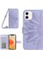 Apple iPhone 12 Mini Telefon Kılıfı 5.4 Inç HT04 Baskılı Ayçiçeği Pu Deri Deri Touch Manyetik Kapatma Cüzdan Stand Kapağı Omuz Kayışı Işığı Mor (Yurt Dışından) 1