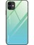 Gradyan Renk Temsilli Cam+Pc+Tpu Apple iPhone 12 Mini-Yeşil/mavi Için Geri Kılıf (Yurt Dışından) 1