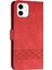 Apple iPhone 12 Mini Telefon Kılıfı YX0010 Baskı Rhombus Hatları Her Şey Dahil Koruma Standı Deri Cüzdan Kapağı 5.4 Inç-Kırmızı (Yurt Dışından) 3