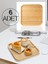 6 Adet Bambu Kare Servis Tabağı Sunum Seti 20 x 20 cm 1