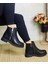 Meluxury  Shoes Siyah Nubuk ve Cilt Kadın Bot & Bootie 4