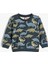 Dinozorlu Sweatshirt Bisiklet Yaka Uzun Kollu Şardonlu 1