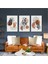 Boho Çizgisel Daire Yapraklar Ilüstrasyon Üçlü Kombin 3 Lü Set Kanvas Tablo ART0056 1