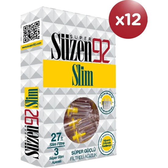 Süper SÜZEN92 Ağızlık Filtresi Slim 27'li Display Box