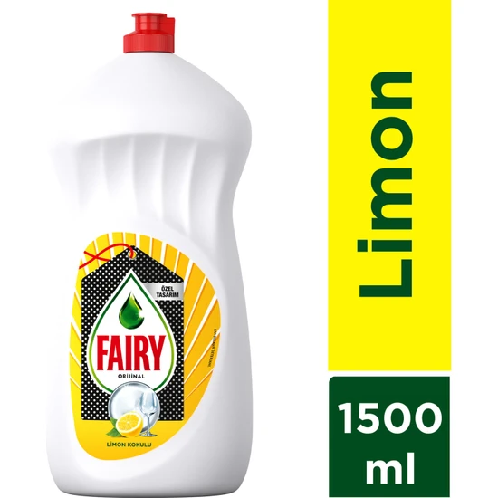 Fairy Temiz & Ferah Sıvı Bulaşık Deterjanı 1500 ml Limon Kokulu Özel Tasarım