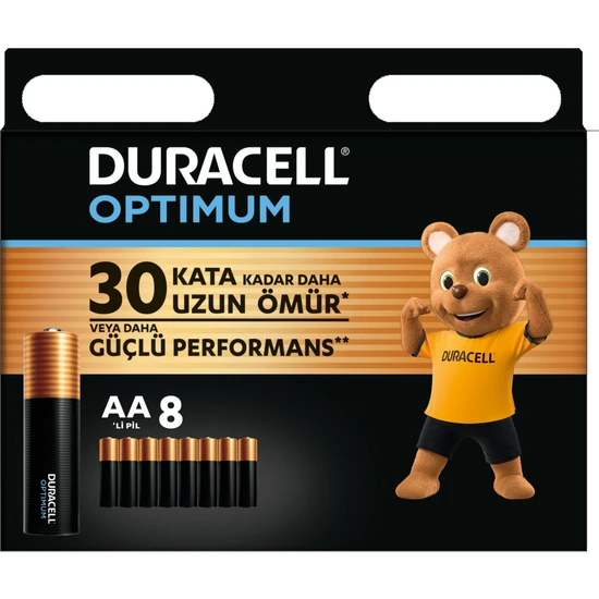 Duracell Optimum Aa Alkalin Pil, 1,5 V Lr6 MN1500, 8’li Paket