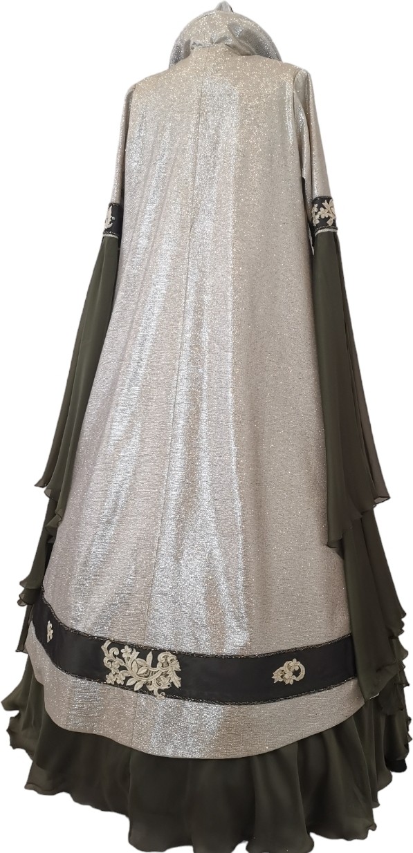 Gönül Moda Kına Yeşili Büstiyerli Gold Kaftan görsel 2