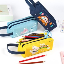 Luoxinguo Stil 8 Kawaii Kalem Kutusu Çift Fermuarlı Kalem Çantaları Büyük Kapasiteli Okul Malzemeleri Taşınabilir Trousse Kırtasiye Sevimli Okul Kalem Kutuları (Yurt Dışından)