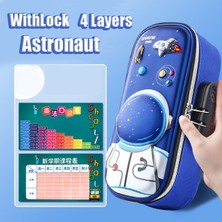 Luoxinguo Astronot-Kilitli 3D Büyük Kapasiteli Unicorn Kalem Kutusu Kawaii Sevimli Kalem Kutusu Çanta Kılıfı Okula Dönüş Malzemeleri Organizatör Kore Japon Kırtasiye (Yurt Dışından)