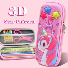 Luoxinguo Yıldız Unicorn 3D Büyük Kapasiteli Unicorn Kalem Kutusu Kawaii Sevimli Kalem Kutusu Çanta Kılıfı Okula Dönüş Malzemeleri Organizatör Kore Japon Kırtasiye (Yurt Dışından)