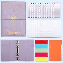 Luoxinguo Standart Set A6 Bağlayıcı Bütçe Planlayıcısı Defter Bronzlaştırıcı Klasör Kapakları 6 Delikli Bağlayıcı Cepler Plastik Bağlayıcı Fermuar Para Tasarruf Zarfı (Yurt Dışından)