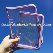 Luoxinguo Mavi Kapak A6 Sharkbang A5 A6 Fermuarlı Ciltli Defter Fotoğraf Organizatör Gevşek Yaprak Kapak Günlüğü Mermi Şeffaf Pvc Dergisi Gündem Kırtasiye (Yurt Dışından)