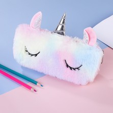 Luoxinguo B Sevimli Karikatür Kalem Kutusu Peluş Unicorn Kırtasiye Çantası Yaratıcı Öğrenme Kırtasiye Kawaii Kalem Kutusu Saklama Çantası (Yurt Dışından)