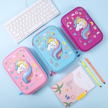 Luoxinguo A4 3D Unicorn Kalem Kutusu Okul Sevimli Kalem Kutusu Eva Sert Kabuklu Kalem Kutusu Kızlar Kalem Çantası Öğrenci Kalem Çantası Karikatür Kawaii Kırtasiye (Yurt Dışından)