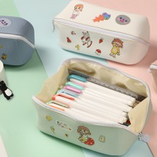 Luoxinguo Yeşil 2021 Kalem Kutuları Kawaii Pu Kalem Kutusu Okul Malzemeleri Trousse Estuches Escolares 2021 Kırtasiye Malzemesi Escolar Estojo Estuche (Yurt Dışından)