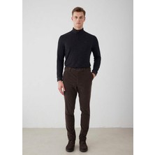 Koyu Kahve Renk Kadife Beli Lastikli Jogger Pantolon
