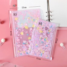 Luoxinguo Pembe Çanta A7 A5/a6 Pu Acıbadem Kurabiyesi Lazer Glitter Gevşek Yaprak Kapak Bağlayıcı Süt Defterleri Sert Kapak Dolum Dergisi Gezginler Deri Kapak (Yurt Dışından)