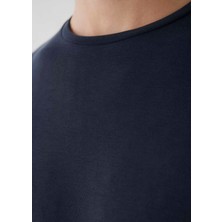 Antrasit Renk Bisiklet Yaka Uzun Kollu Tshirt