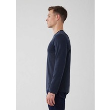 Antrasit Renk Bisiklet Yaka Uzun Kollu Tshirt
