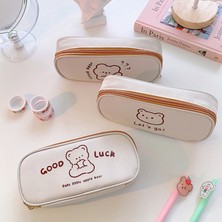 Luoxinguo OSS24335PP Kawaii Tuval Kalem Kutusu Kız Erkek Karikatür Ayı Kalem Kutusu Kalem Kutusu Çantası Büyük Kapasiteli Kalem Kutusu Kılıfı Kırtasiye Hediye (Yurt Dışından)