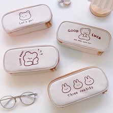 Luoxinguo OSS24335PP Kawaii Tuval Kalem Kutusu Kız Erkek Karikatür Ayı Kalem Kutusu Kalem Kutusu Çantası Büyük Kapasiteli Kalem Kutusu Kılıfı Kırtasiye Hediye (Yurt Dışından)
