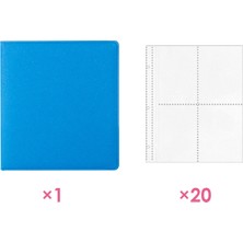 Luoxinguo Lacivert Takım Elbise A5 3 Halka Plrbok A5 Parıltılı Deri Fotoğraf Kartları Albümü 3 Yüzük 7.6×9.8mm Kawaii Sevimli Bağlayıcı Fotocard 20 Sayfa 4 Cep Kollu 80 Fotoğraf (Yurt Dışından)