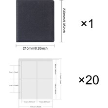 Luoxinguo Lacivert Takım Elbise A5 3 Halka Plrbok A5 Parıltılı Deri Fotoğraf Kartları Albümü 3 Yüzük 7.6×9.8mm Kawaii Sevimli Bağlayıcı Fotocard 20 Sayfa 4 Cep Kollu 80 Fotoğraf (Yurt Dışından)