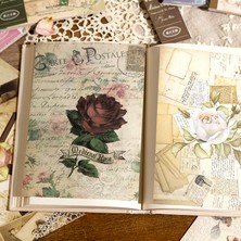 Luoxinguo G Yoofun 40 Tekrarlanmayan Büyük Boy Vintage Malzeme Kağıt Çift Taraflı Malzeme Kitap Retro Scrapbooking Günlük Tutma Dekor Kırtasiye (Yurt Dışından)