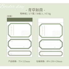 Luoxinguo B-2 G Kadar Yeşil 50 Adet Sınır Not Defteri Şık Sınır Defterleri Mesaj El Kitabı Malzeme Dekorasyon Kağıdı Karalama Defteri 150*89 mm (Yurt Dışından)