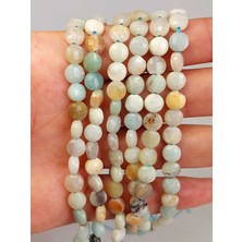 Yaşam Tohumu Amazonit Taşı Yassı Faset Kesim Dizi 6X4MM